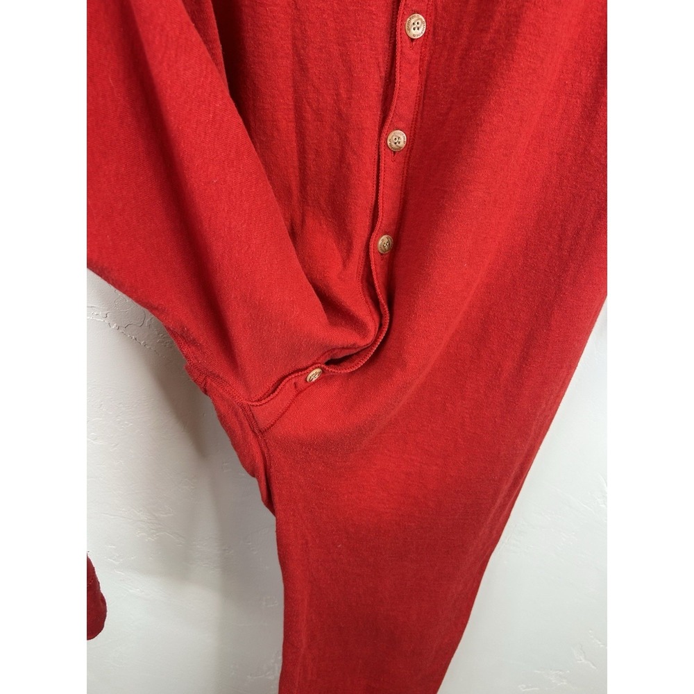 Vintage Thermal Union Suit Size L One Piece Long Johns Red Button Up Duofold - Picture 10 of 16